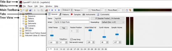 Visão geral da interface de acompanhamento